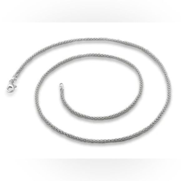 Artisan Jewelry - 22 inch Solid 925 Sterling Silver Popcorn Chain 1.6 mm